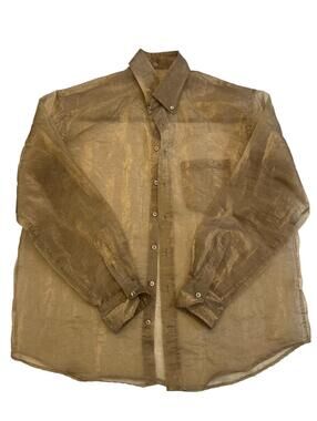 LC23 Sheer Polyamide Button Down Shirt